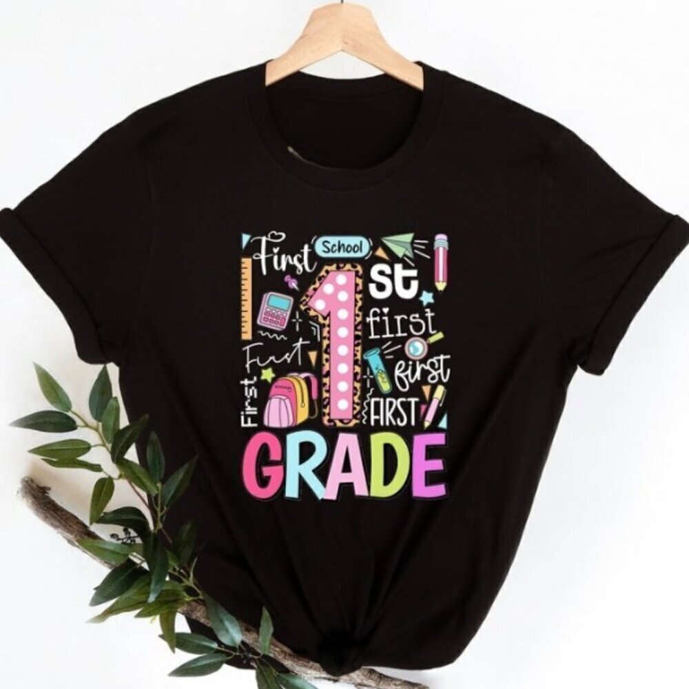 Hello First Grade Rainbow Back To School Kids T-Shirt